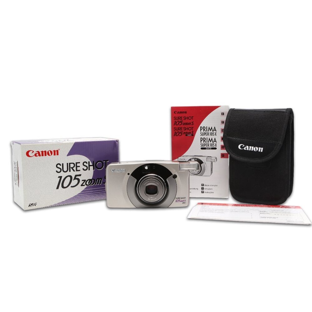 Vintage Canon Sure Shot 150 Zoom S Camera 35mm Retro Lomography Silver Flash Cas